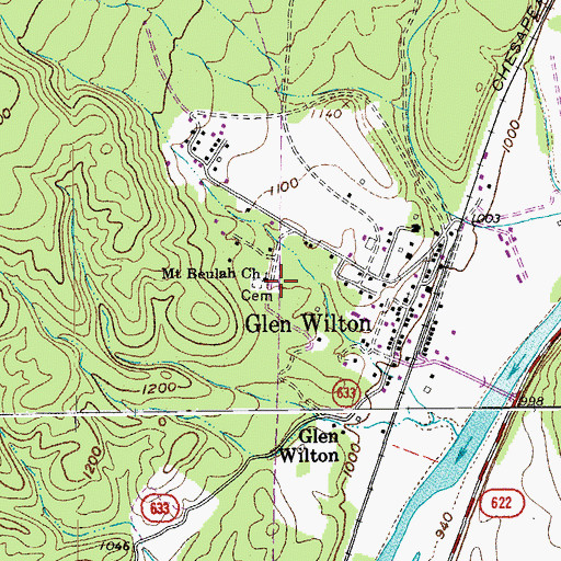 Topographic Map of Mount Beulah Church, VA