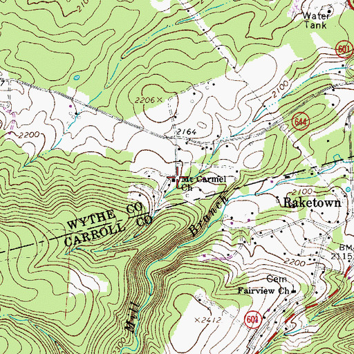 Topographic Map of Mount Carmel Church, VA