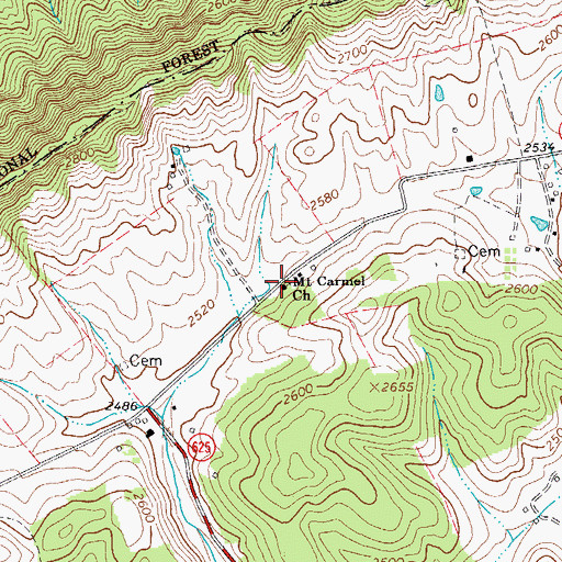 Topographic Map of Mount Carmel Church, VA