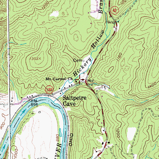 Topographic Map of Mount Carmel Church, VA
