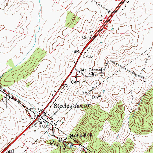 Topographic Map of Mount Carmel Church, VA