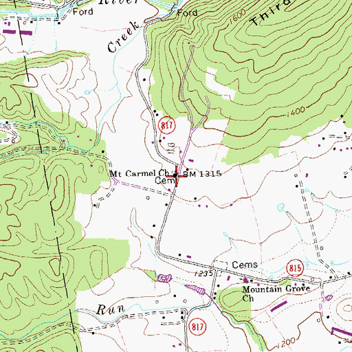 Topographic Map of Mount Carmel Church, VA