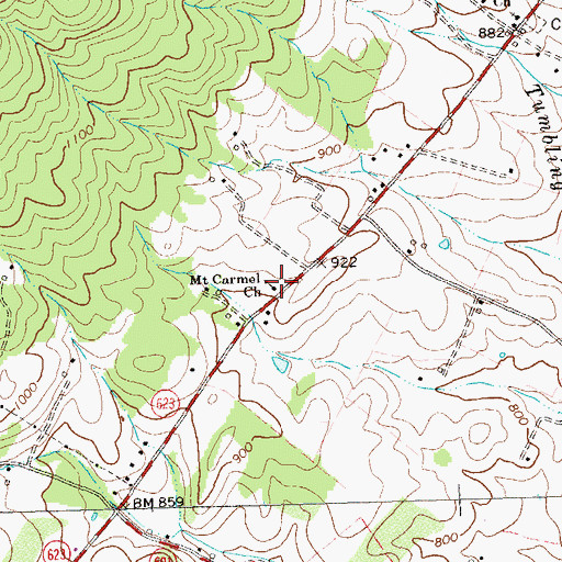 Topographic Map of Mount Carmel Church, VA