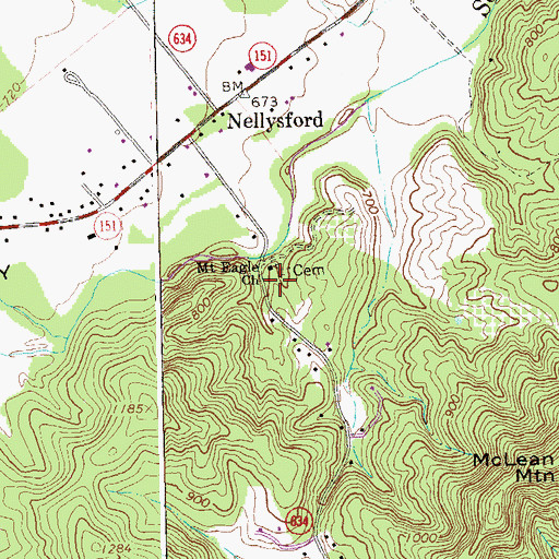 Topographic Map of Mount Eagle Church, VA