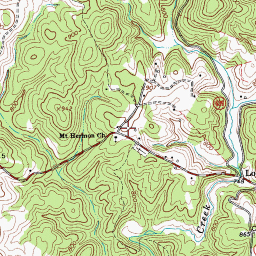 Topographic Map of Mount Hermon Baptist Church, VA
