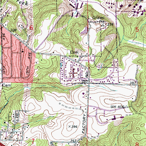 Topographic Map of Sky Ranch, AL