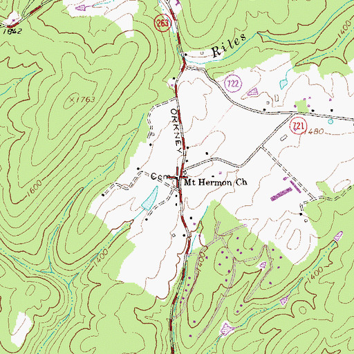 Topographic Map of Mount Hermon Church, VA