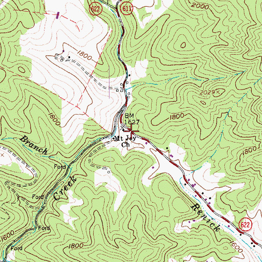 Topographic Map of Mount Joy Church, VA