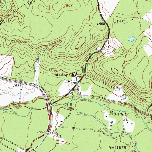 Topographic Map of Mount Joy Church, VA