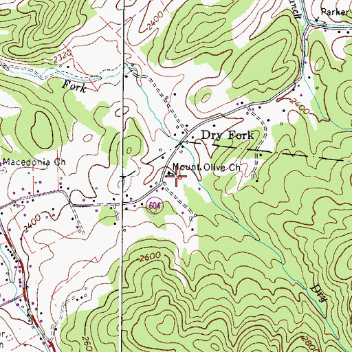 Topographic Map of Mount Olive Church, VA