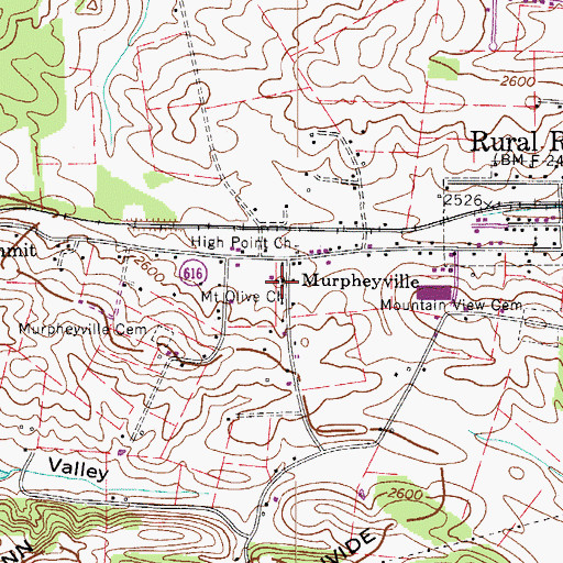 Topographic Map of Mount Olive Church, VA