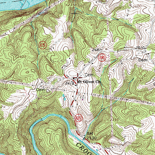 Topographic Map of Mount Olivet Church, VA
