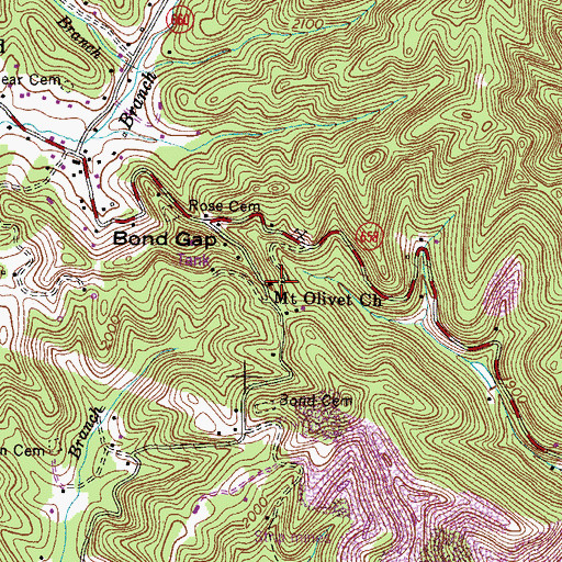 Topographic Map of Mount Olivet Church, VA