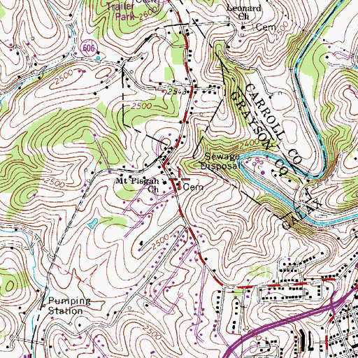 Topographic Map of Mount Pisgah Church, VA