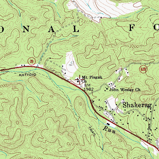 Topographic Map of Mount Pisgah Baptist Church, VA