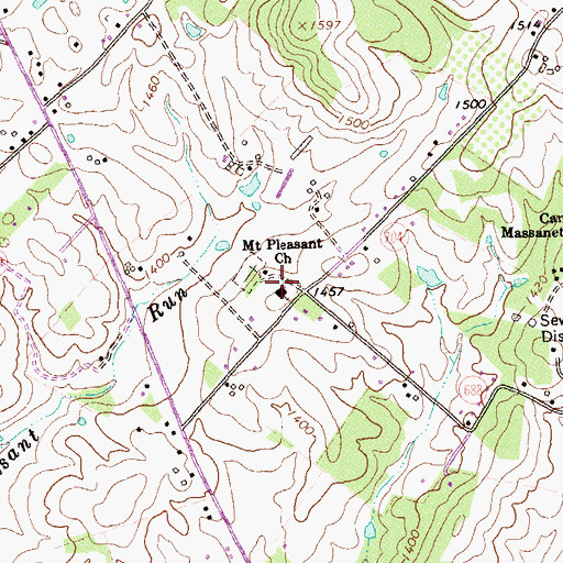 Topographic Map of Mount Pleasant Church, VA