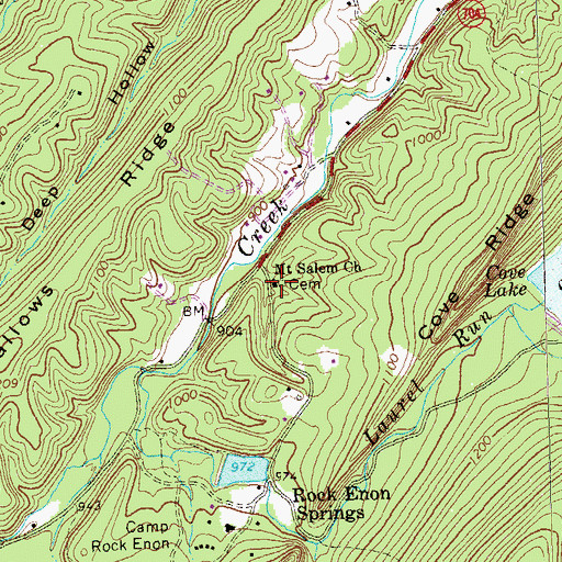 Topographic Map of Mount Salem Church, VA