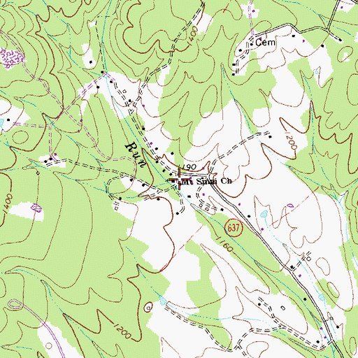 Topographic Map of Mount Sinai Church, VA