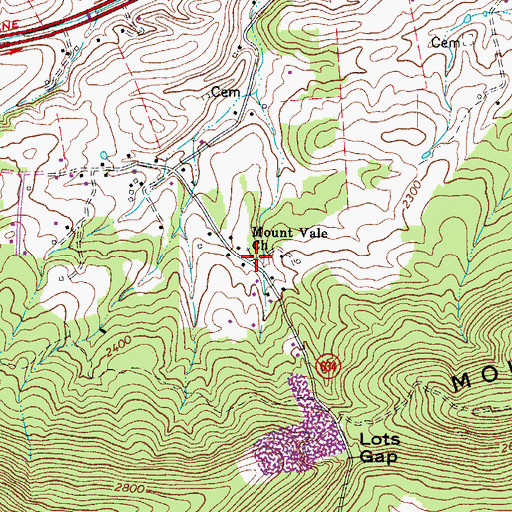 Topographic Map of Mount Vale Church, VA