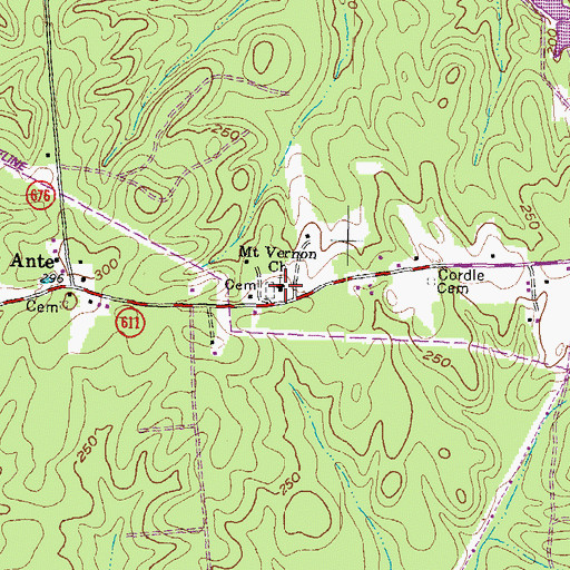 Topographic Map of Mount Vernon Church, VA