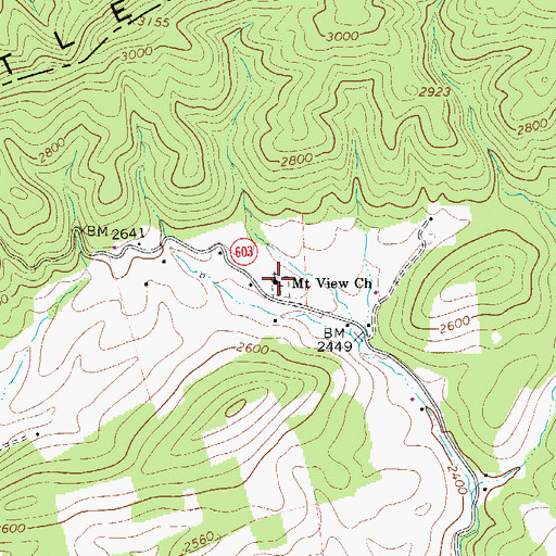 Topographic Map of Mount View Church, VA