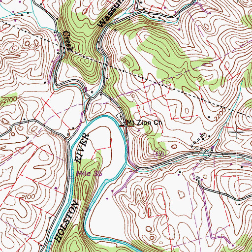 Topographic Map of Mount Zion Church, VA