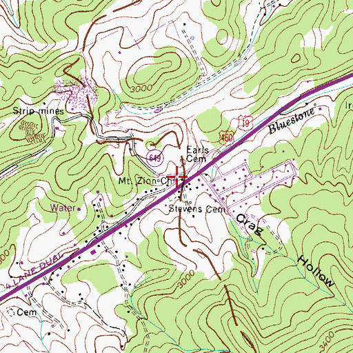Topographic Map of Mount Zion Church, VA