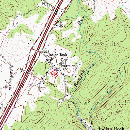 Topographic Map of Mount Zion Church, VA