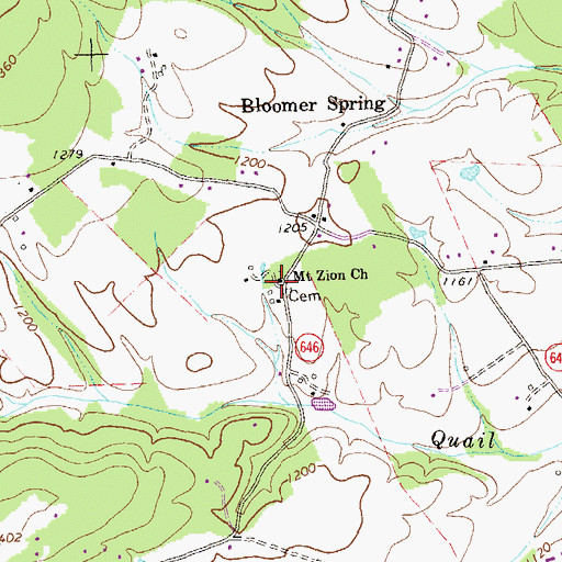 Topographic Map of Mount Zion Church, VA