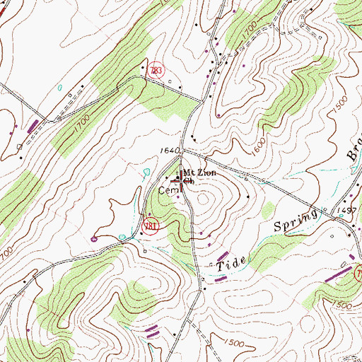 Topographic Map of Mount Zion Church, VA
