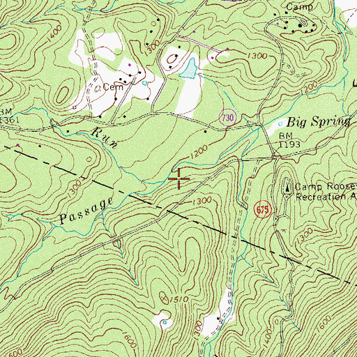 Topographic Map of Mountain Run, VA
