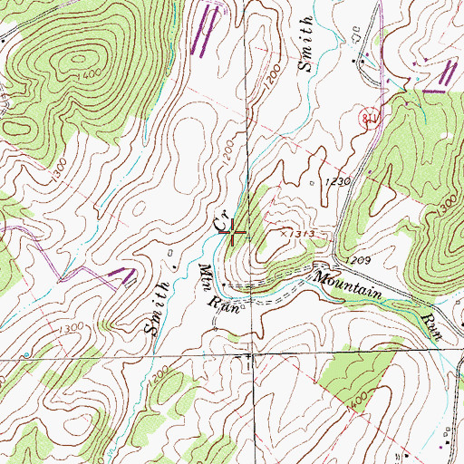 Topographic Map of Mountain Run, VA