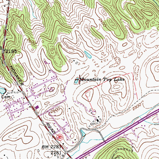Topographic Map of Lake Mountain Top, VA