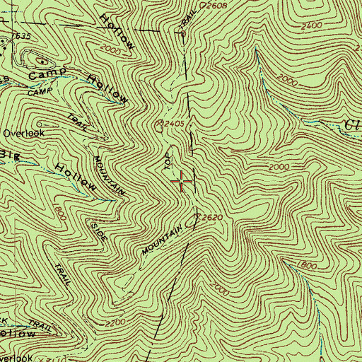 Topographic Map of Mountain Top Trail, VA