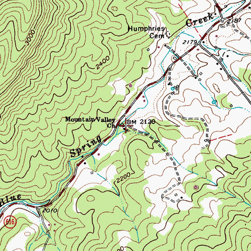 Topographic Map of Mountain Valley Church, VA