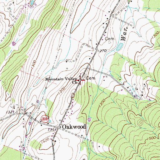 Topographic Map of Mountain Valley Church, VA