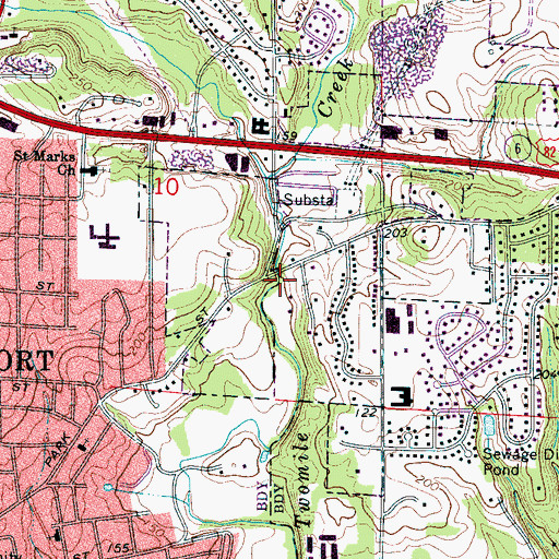 Topographic Map of Snows Mill (historical), AL