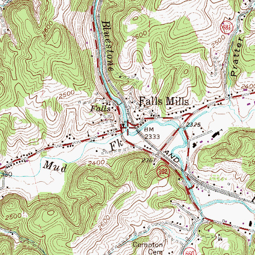 Topographic Map of Mud Fork, VA