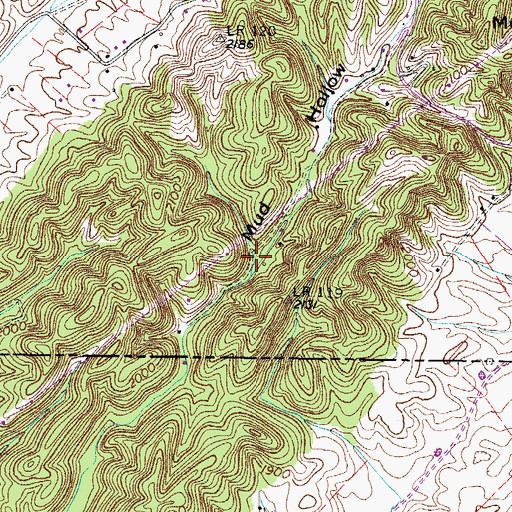 Topographic Map of Mud Hollow, VA