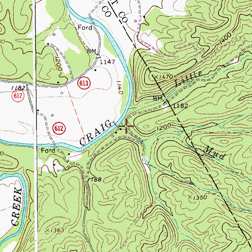 Topographic Map of Mud Lick, VA