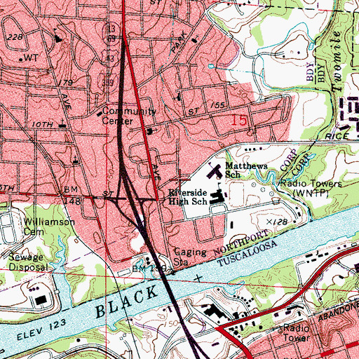 Topographic Map of Solid Rock Primitive Baptist Church, AL