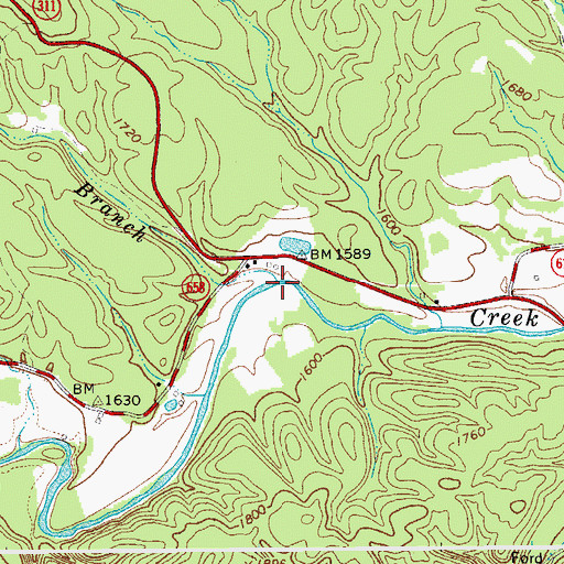 Topographic Map of Mud Lick Branch, VA
