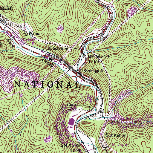 Topographic Map of Mud Lick Creek, VA