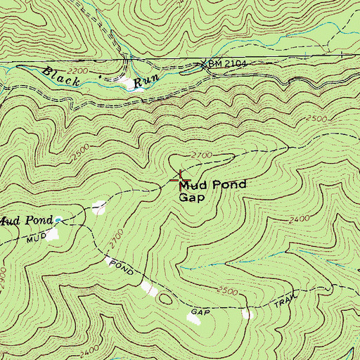 Topographic Map of Mud Pond Gap, VA