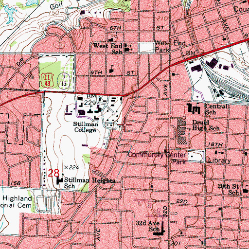 Topographic Map of Solid Rock Spiritual Church, AL