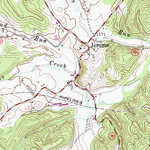 Topographic Map of Mud Run, VA