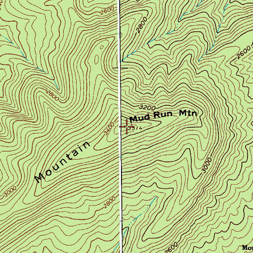 Topographic Map of Mud Run Mountain, VA