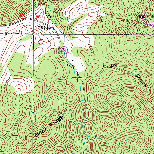 Topographic Map of Muddy Branch, VA