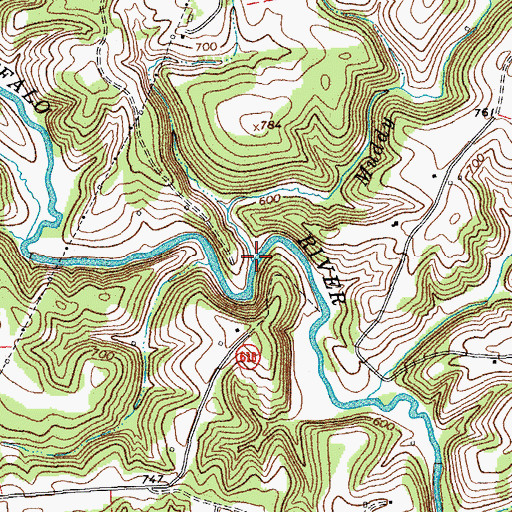 Topographic Map of Muddy Branch, VA