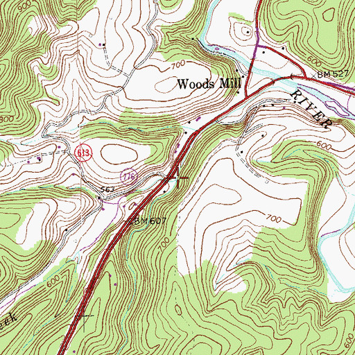 Topographic Map of Muddy Creek, VA